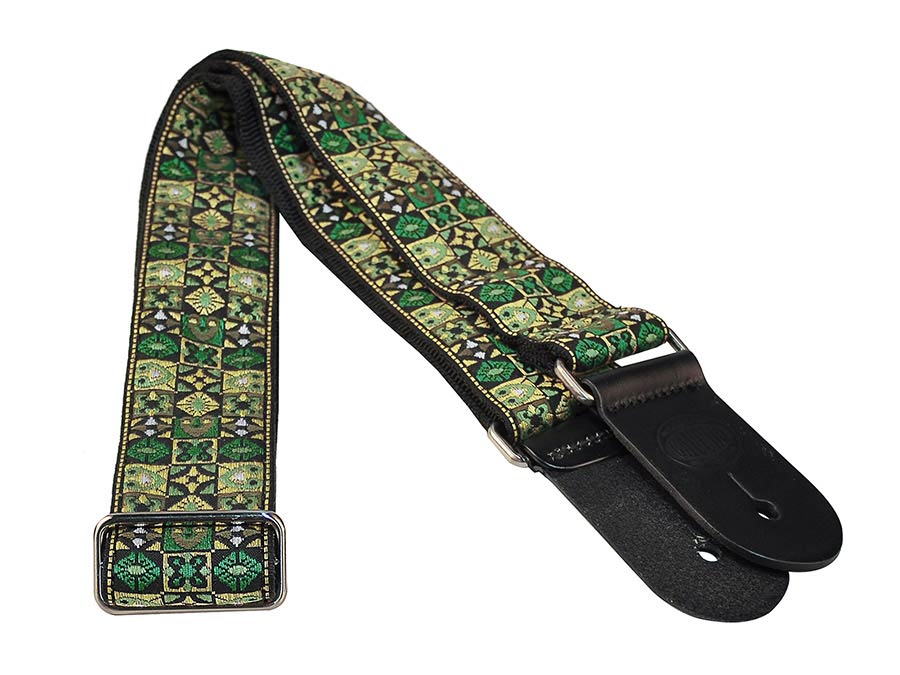 CORREA GAUCHO SERIE TRADICIONAL PARA GUITARRA 50mm MOSAICO VERDE
