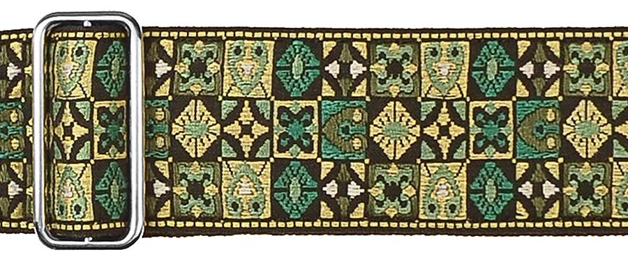 CORREA GAUCHO SERIE TRADICIONAL PARA GUITARRA 50mm MOSAICO VERDE