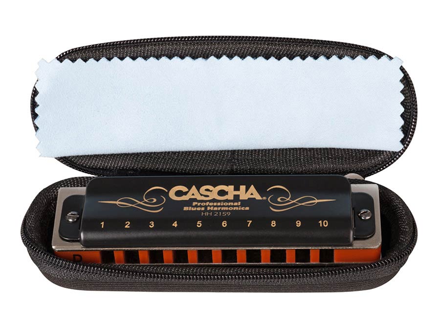 professional blues harmonica in D, incl. case and