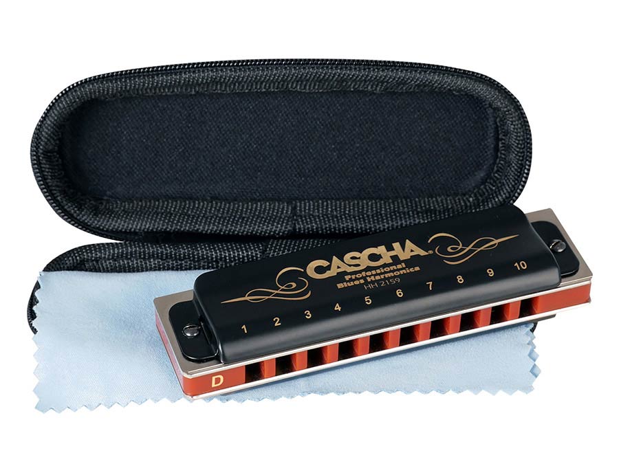 professional blues harmonica in D, incl. case and
