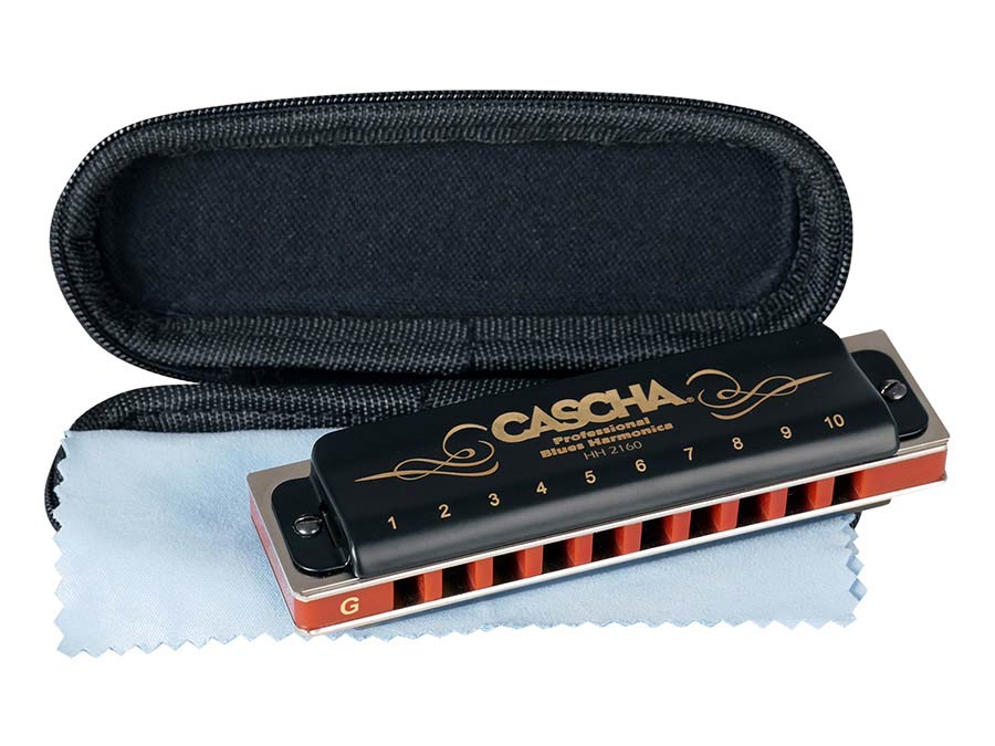 professional blues harmonica in G, incl. case and
