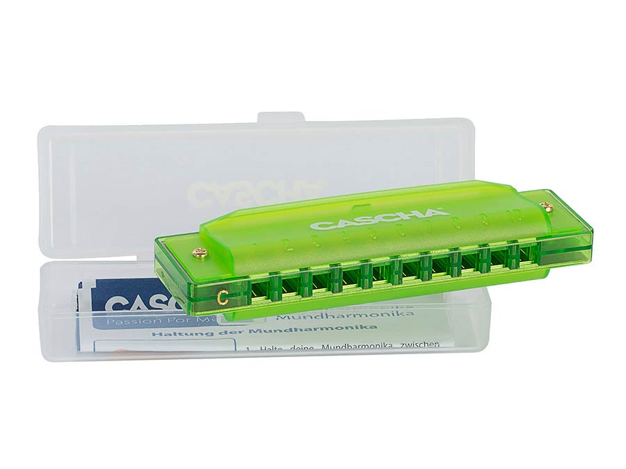 ARMÓNICA CASCHA FUN BLUES VERDE INCLUYE ESTUCHE RIGIDO Y FOLLETO