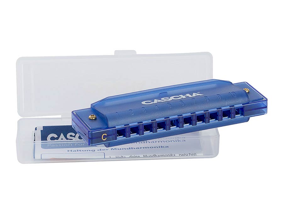 ARMÓNICA CASCHA FUN BLUES AZUL INCLUYE ESTUCHE RIGIDO Y FOLLETO