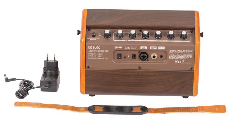 AG26A AMPLIFICADOR GUITARRA ACÚSTICA EK AUDIO DE 25W CON BATERÍA RECARGABLE