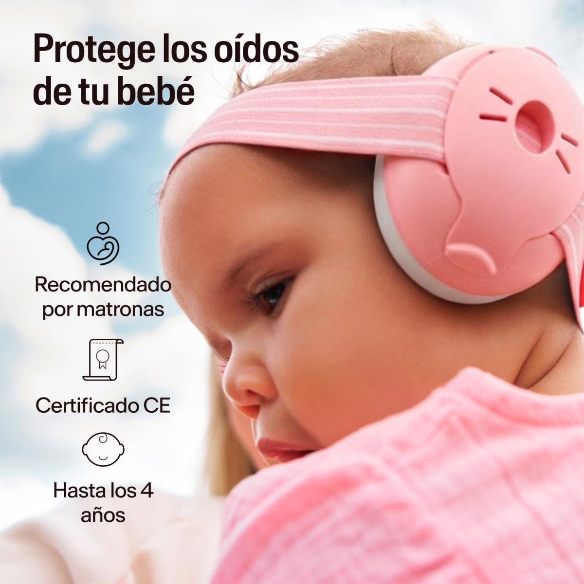 CASCOS PROTECCIÓN RUIDOS MUFFY BABY ROSA