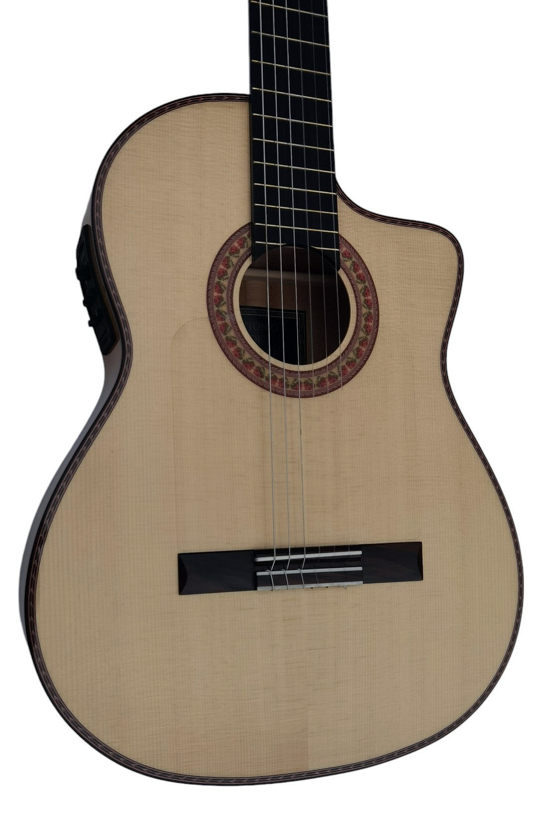 Antonio De Toledo Modelo F17 EQ Blanca de Cipres con EQ fishman Con Cutaway ATF-17BE CUT