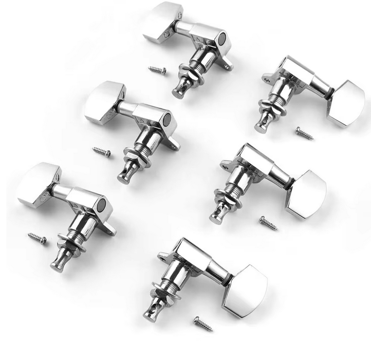 Clavijero 3+3 para guitarra Acustica Cromado AL-016P