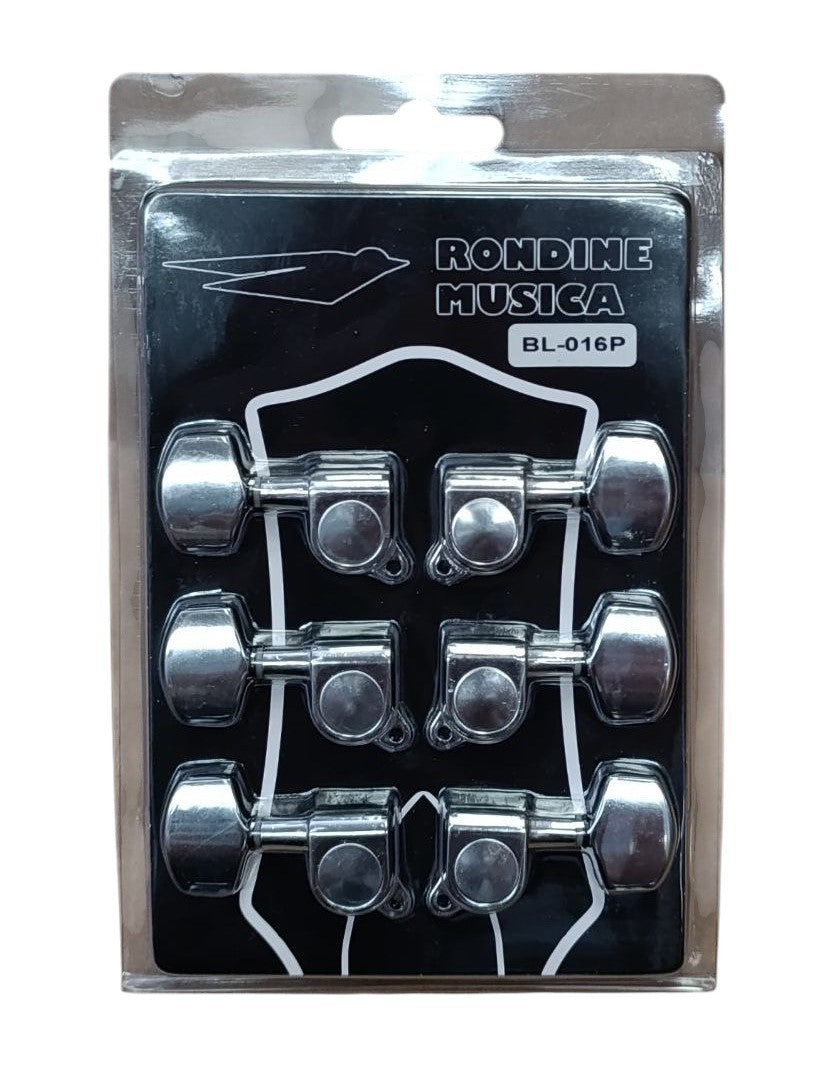 Clavijero 3+3 para guitarra Acustica Cromado AL-016P