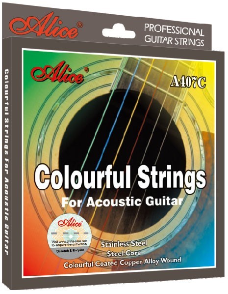 A407C-SL Cuerdas Guitarra Acustica de colores