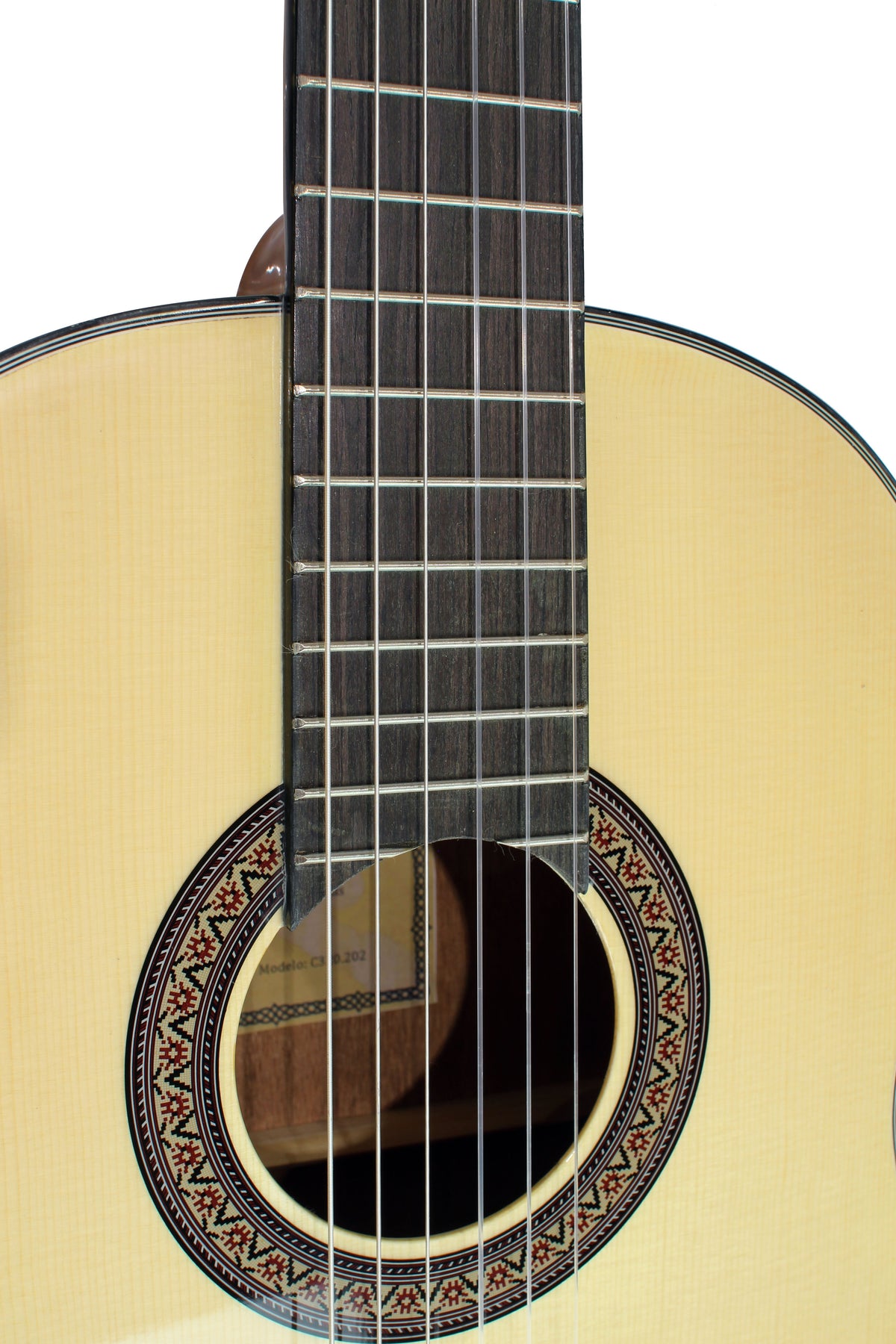 C320.202-3/4 Guitarra Clasica Vicente Tatay Cadete 3/4 Tiro 580mm - Fondo de Sapeli con Tapa de Abeto - Acabado Brillo