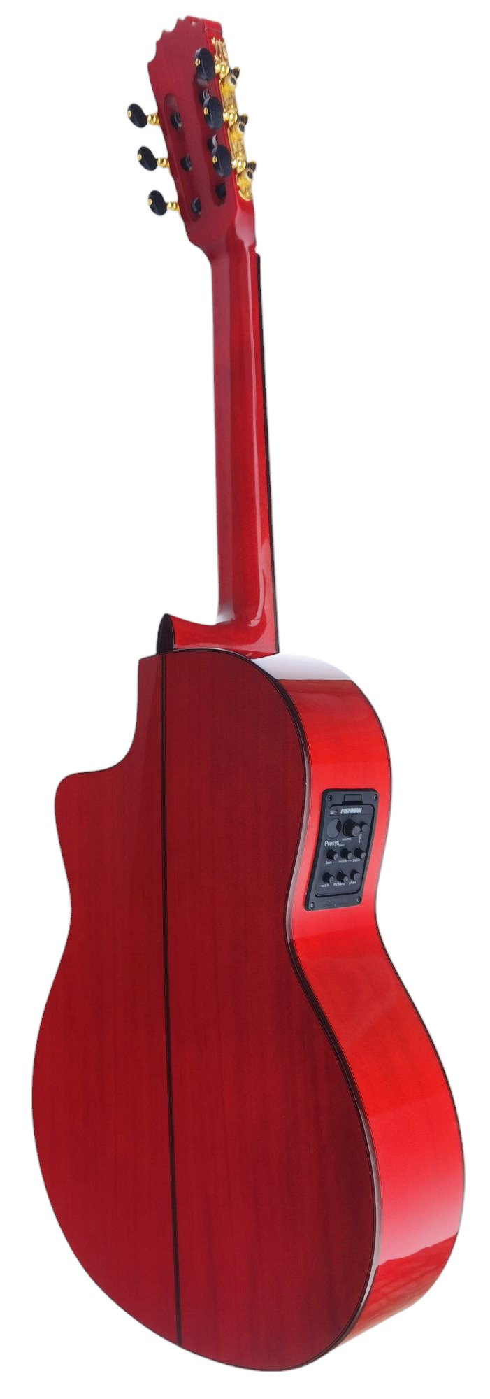 C320.590 CEQ Roja Guitarra Flamenca Vicente Tatay - Fondo de Sicomoro con Tapa Maciza de Abeto - EQ Fishman PSY-301 y Cutaway