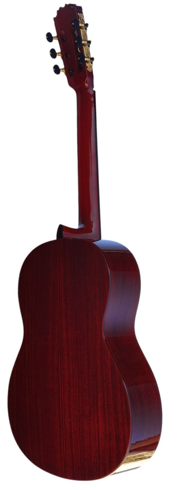C320.590PF Roja Guitarra Flamenca Vicente Tatay - Fondo de palosanto de Mexico y Tapa Maciza - Acabado Brillo Teñida de Rojo
