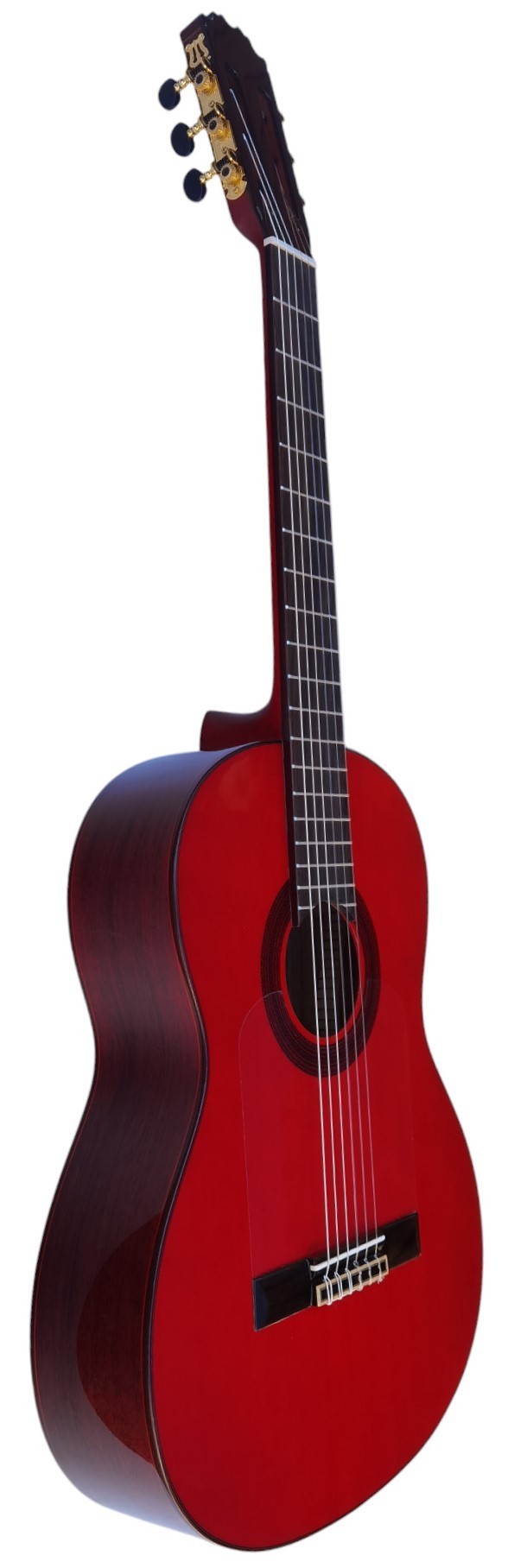 C320.590PF Roja Guitarra Flamenca Vicente Tatay - Fondo de palosanto de Mexico y Tapa Maciza - Acabado Brillo Teñida de Rojo
