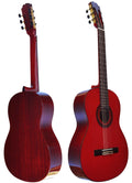 C320.590PF Roja Guitarra Flamenca Vicente Tatay - Fondo de palosanto de Mexico y Tapa Maciza - Acabado Brillo Teñida de Rojo