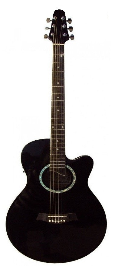 C330.646BK  Guitarra Acustica Mini Jumbo tipo APX  NEGRA