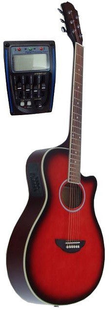 C331.646EQRD  Guitarra Electroacustica Mini Jumbo tipo APX  REDBURST