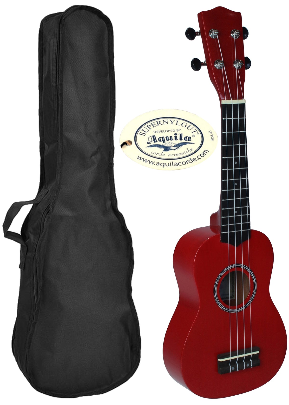 C380.050RD Ukelele Soprano LANAI con Funda Color Rojo  Brillo
