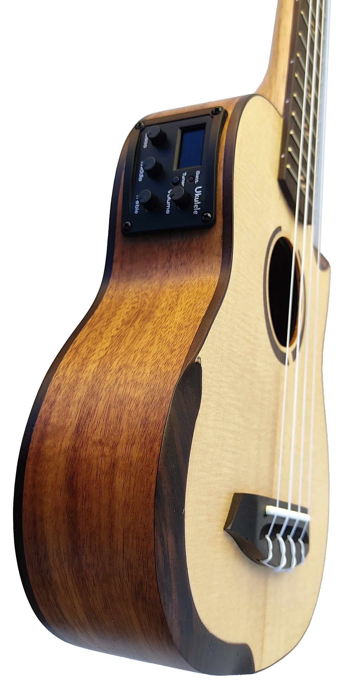 Egmond C380.107EQ  Ukelele Soprano Amplificado de Koa y Tapa Maciza
