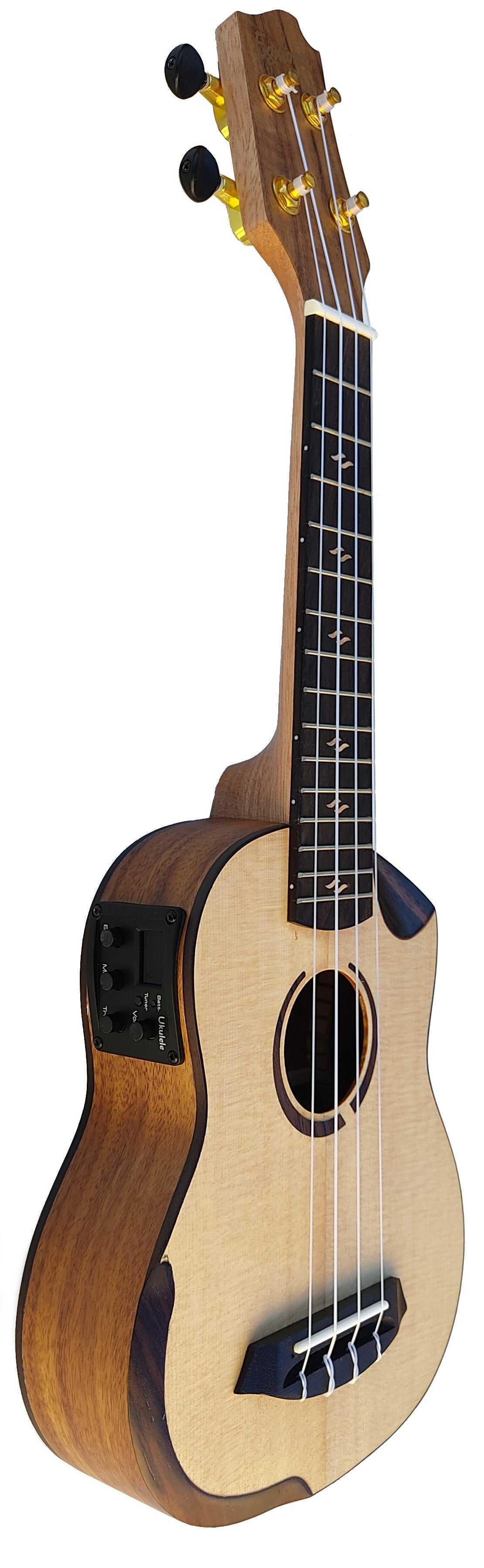 Egmond C380.107EQ  Ukelele Soprano Amplificado de Koa y Tapa Maciza