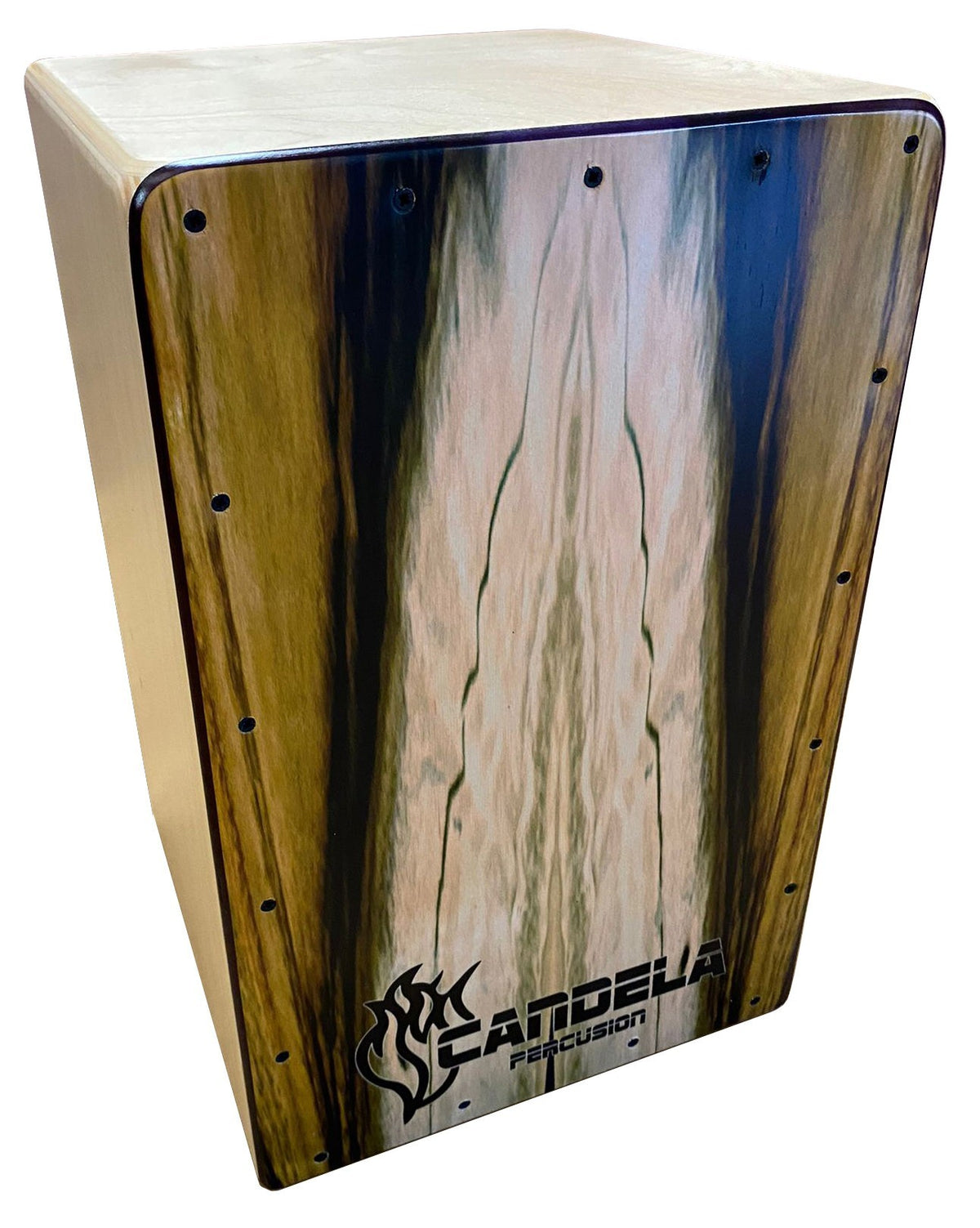 C721.703 Cajon Candela Custom con Cuerpo de Abedul y Tapa de Fresno Olivo con Amaranto y Doble Afinacion