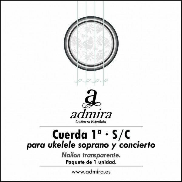 1ª CUERDA ADMIRA PARA UKELELE SOPRANO/CONCIERTO NAILON CA501UKSC
