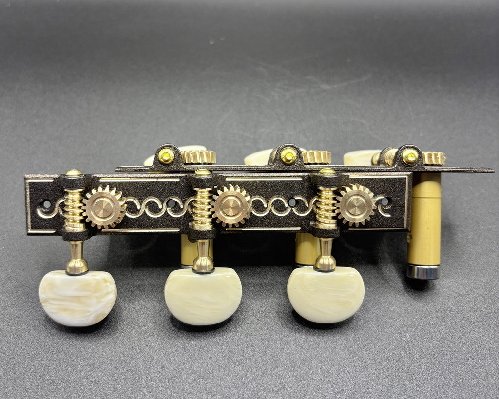 Clavijero de precision Aparicio B&C modelo Sevilla Oxido con Palomilla Marfil y Poste Dorado
