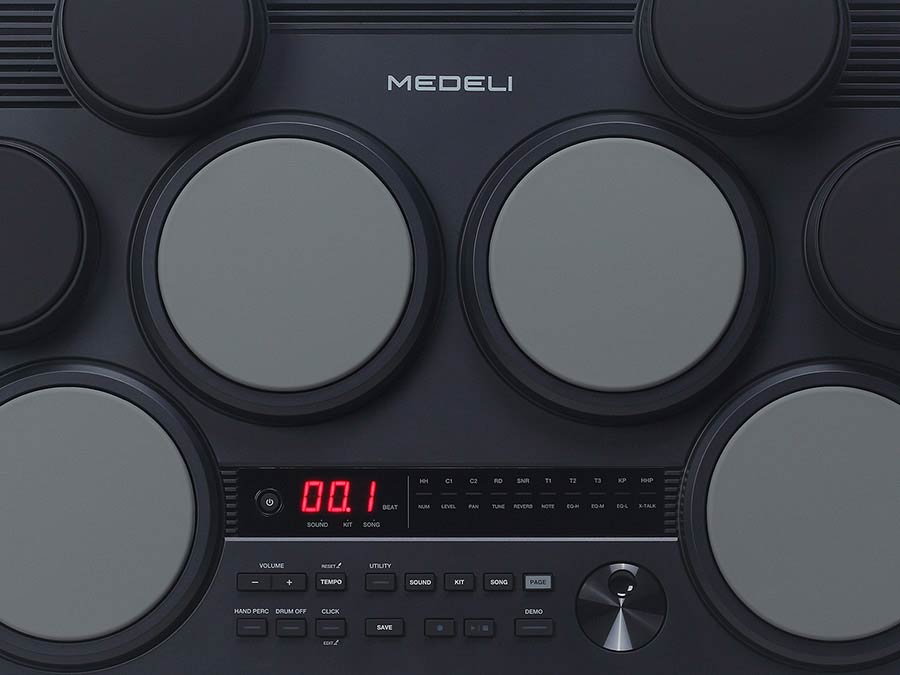 BATERÍA DIGITAL MEDELI DE SOBREMESA 8 PADS CON SENSIBILIDAD