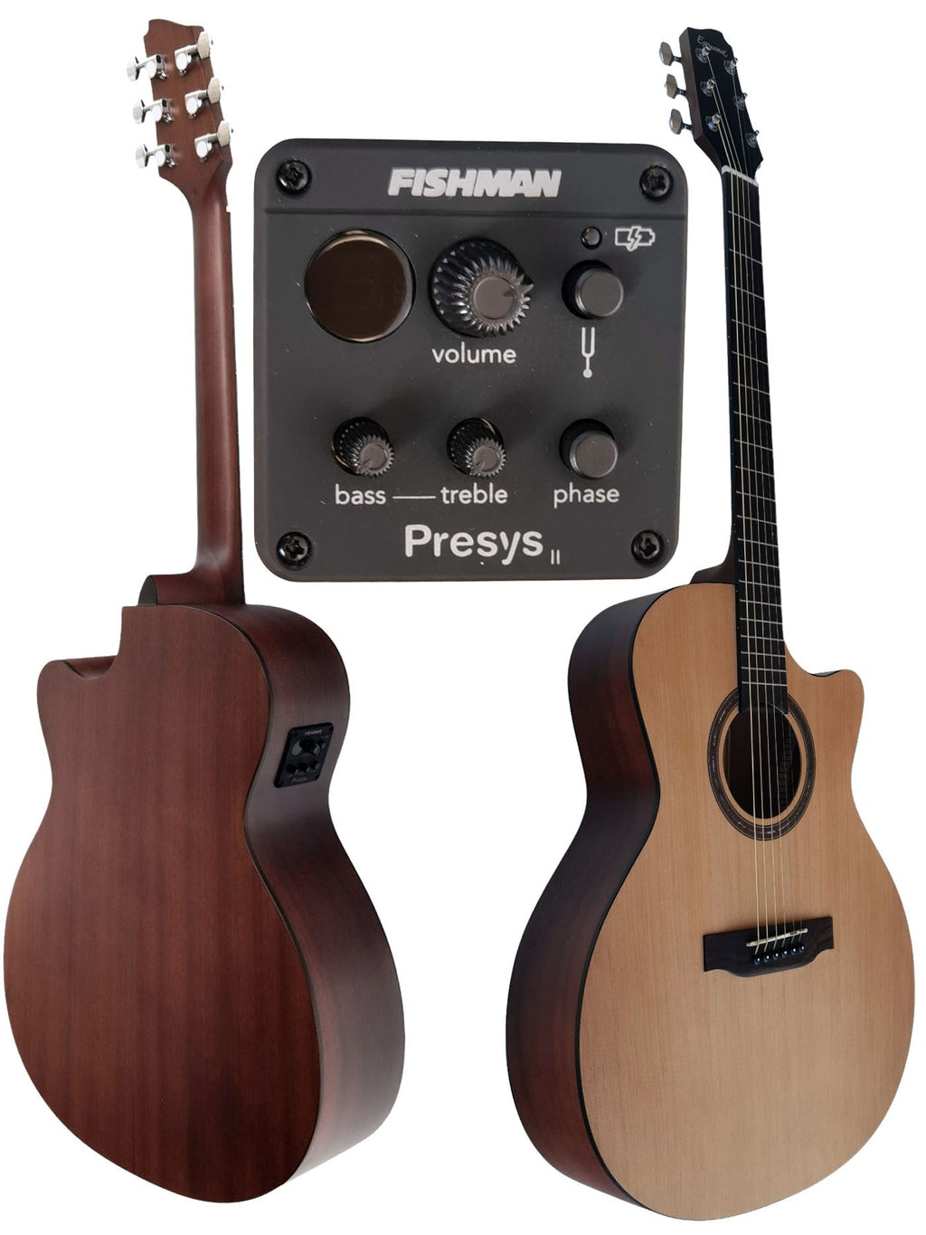 Egmond AV-53CE – Guitarra Electroacústica Mini Jumbo con Cutaway, Tapa Maciza de Abeto y Previo Fishman Presys II