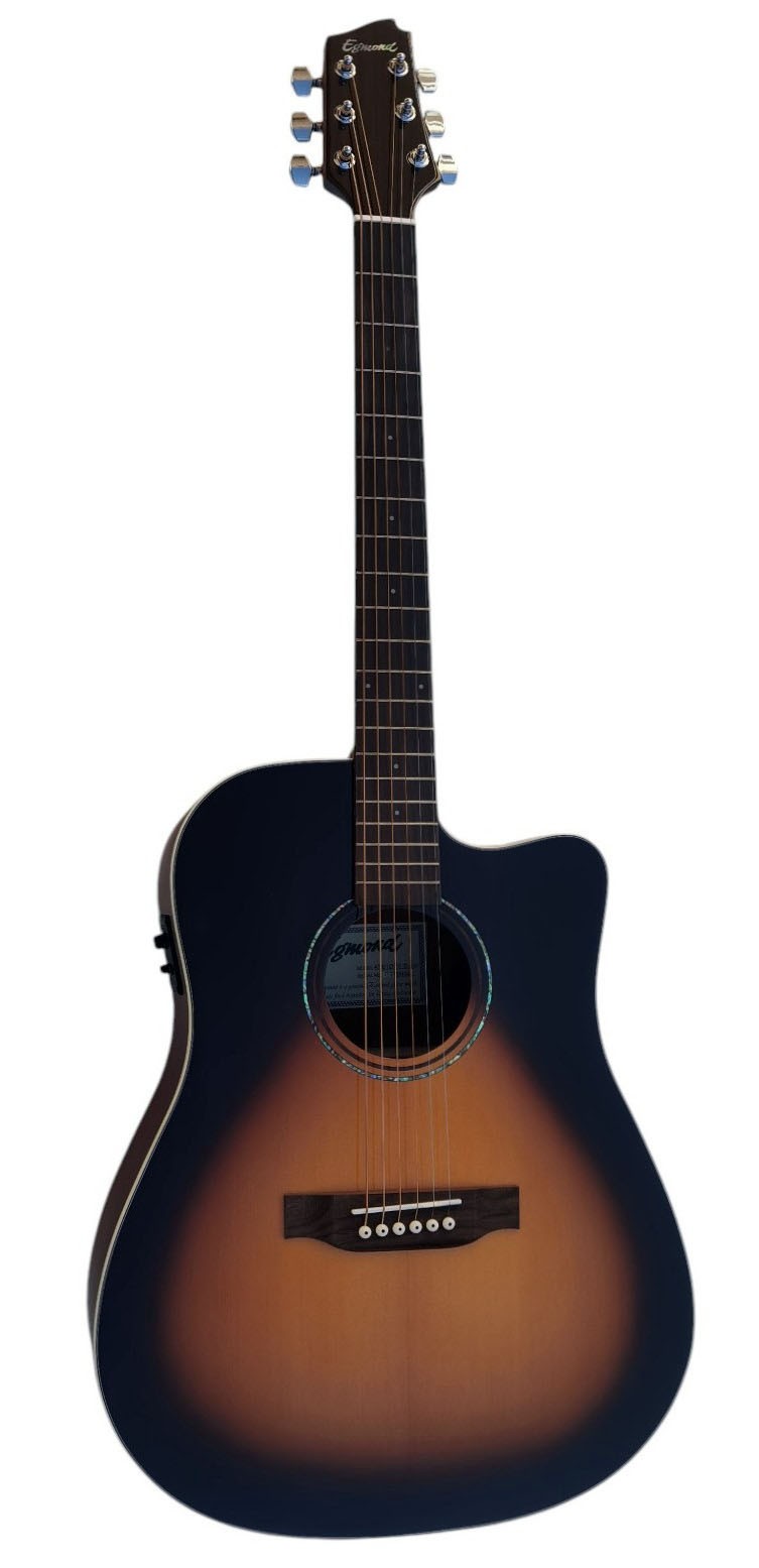 Egmond AV-61DCE Burst – Guitarra Electroacústica Dreadnought con Cutaway, Tapa Maciza de Sapeli y Previo Fishman Presys II