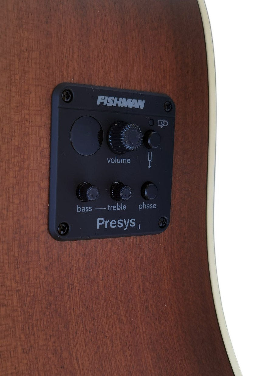 Egmond AV-61DCE Burst – Guitarra Electroacústica Dreadnought con Cutaway, Tapa Maciza de Sapeli y Previo Fishman Presys II