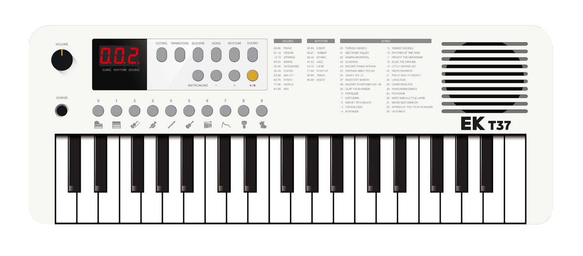 TECLADO EK BLANCO EKT37WH 