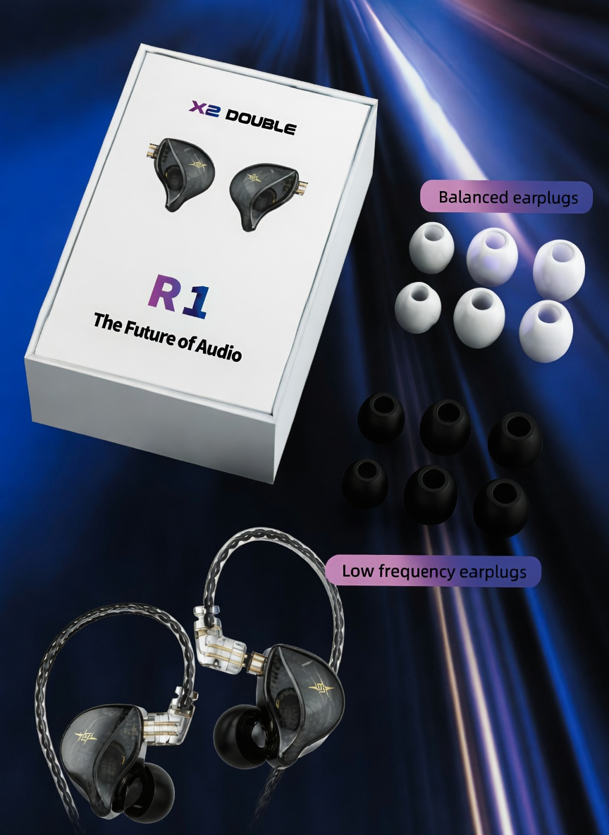 AURICULAR DE OIDO DOUBLE IER1 CON CABLE EXTRAIBLE
