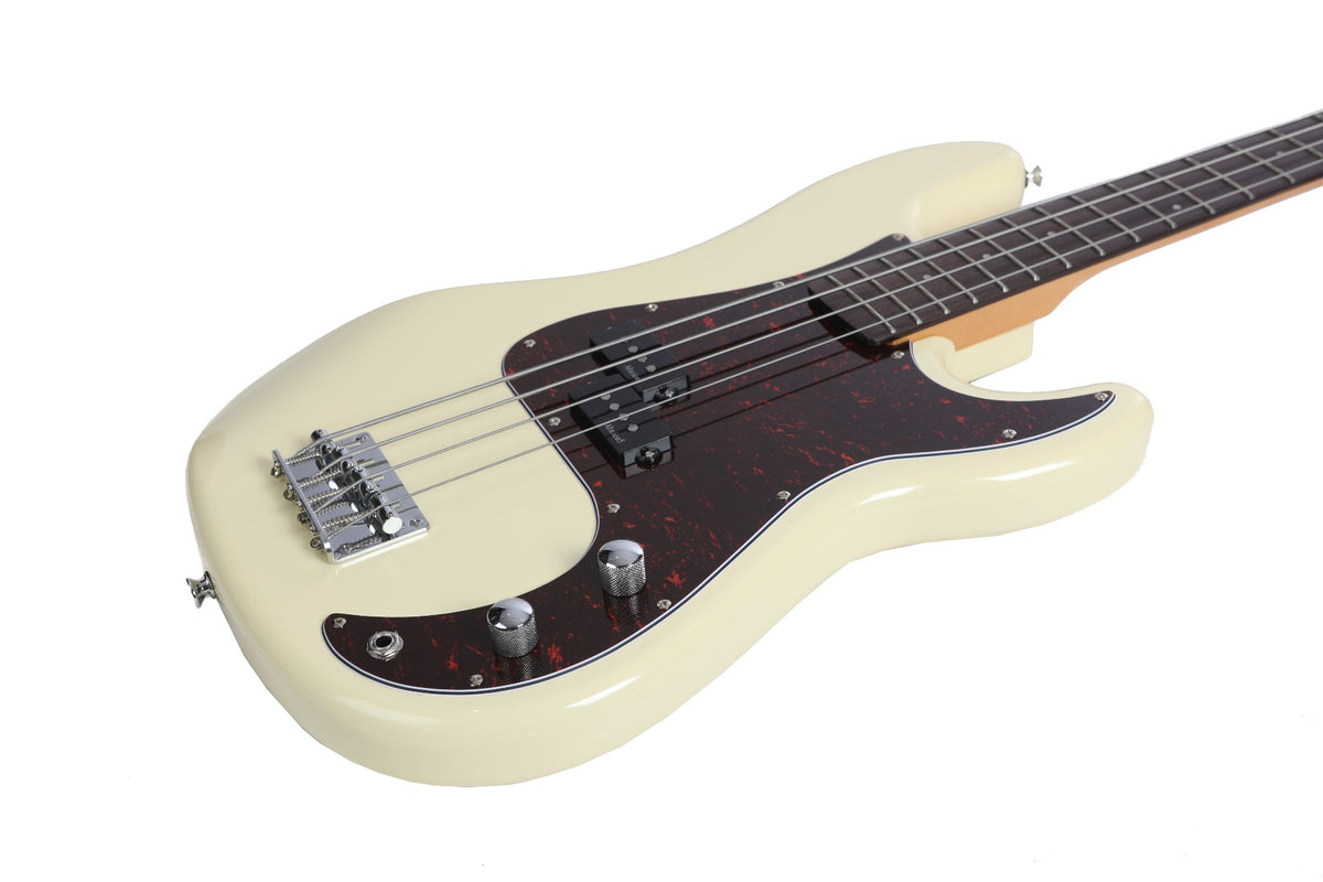 BAJO ELÉCTRICO PRECISIÓN BASS DE PRODIPE SERIE PB80 BLANCO VINTAGE