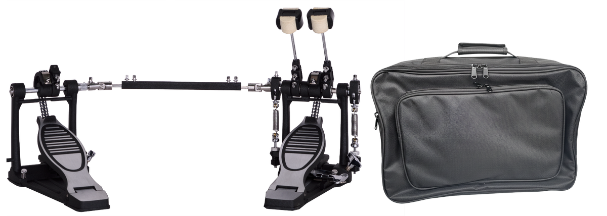 PEDAL DOBLE DE BOMBO JINBAO CON FUNDA