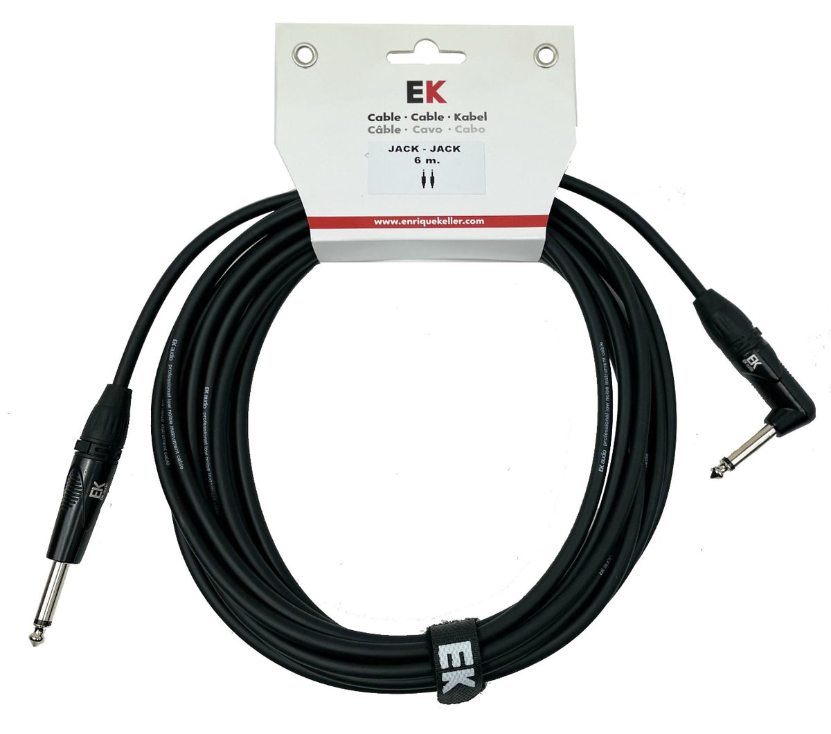 CABLE EK AUDIO PARA GUITARRA JACK-JACK RECTO-ACODADO 3M