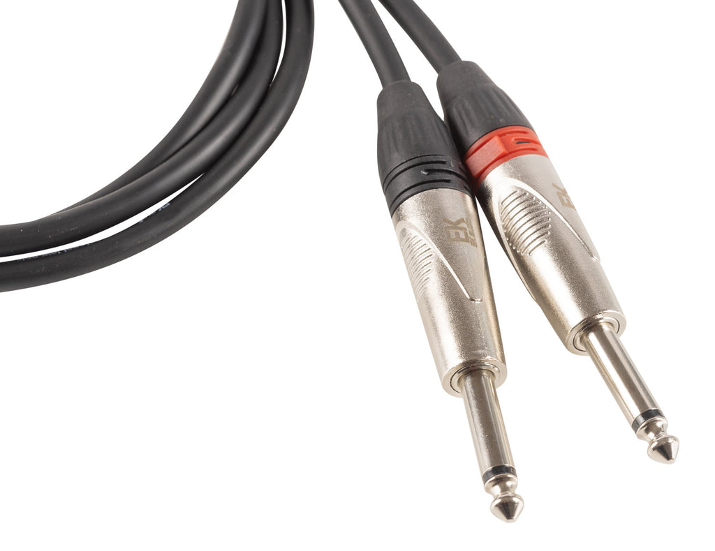 CABLE EK AUDIO JACK STEREO - JACK MONO X 2 METÁLICO 1,5 M