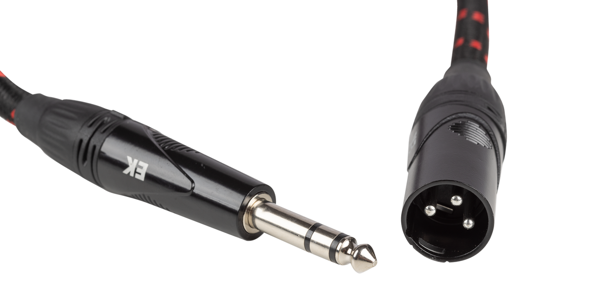 CABLE EK AUDIO JACK ESTÉREO - XLR MACHO DE TELA TRENZADA 1,5m