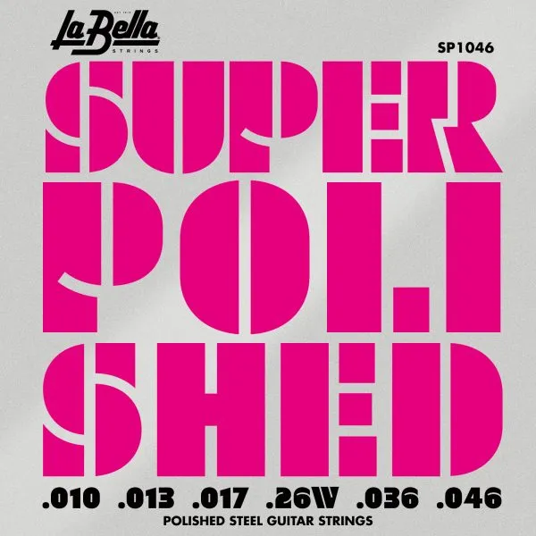 JUEGO DE CUERDAS PARA GUITARRA ELÉCTRICA LA BELLA SUPER POLISHED REGULAR 1-46