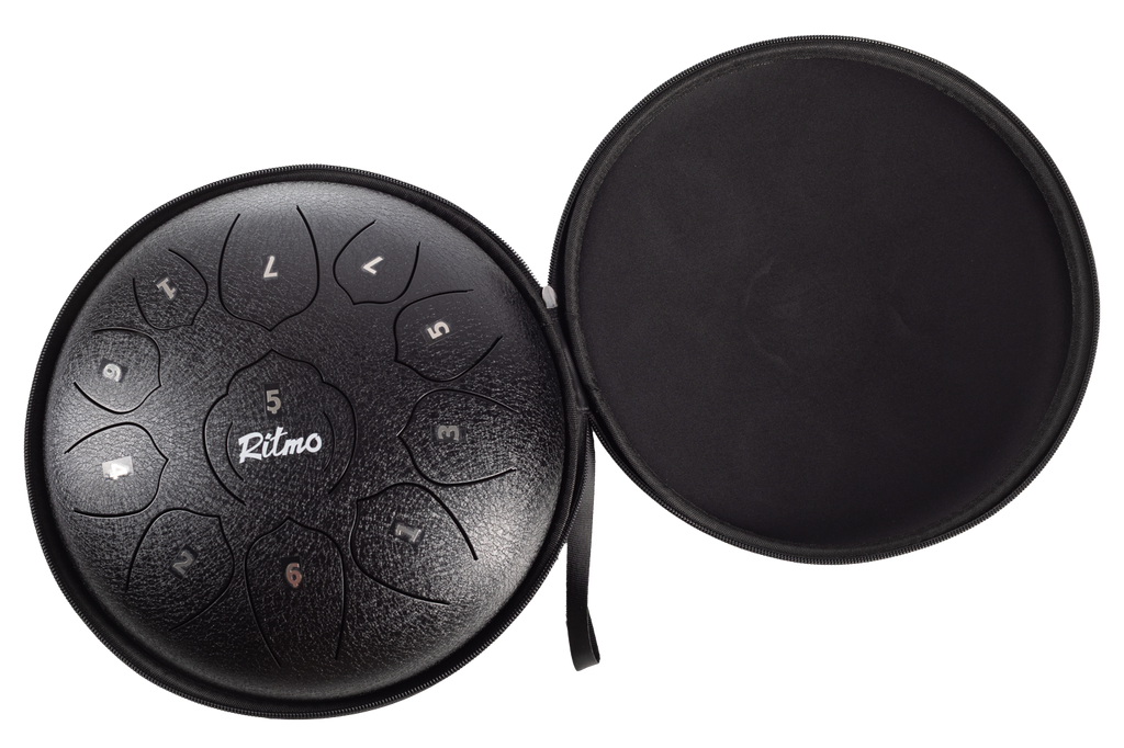 TONGUE DRUM DE 10” NEGRO 11 NOTAS 