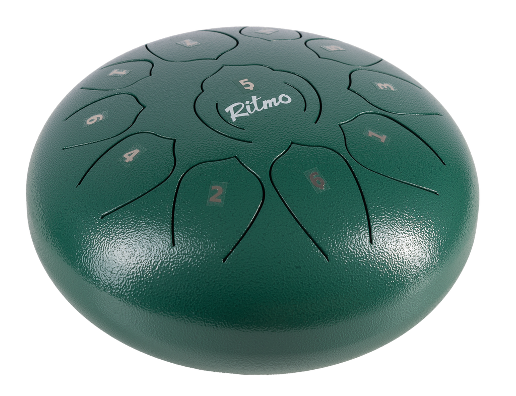 TONGUE DRUM DE 10” VERDE 11 NOTAS 