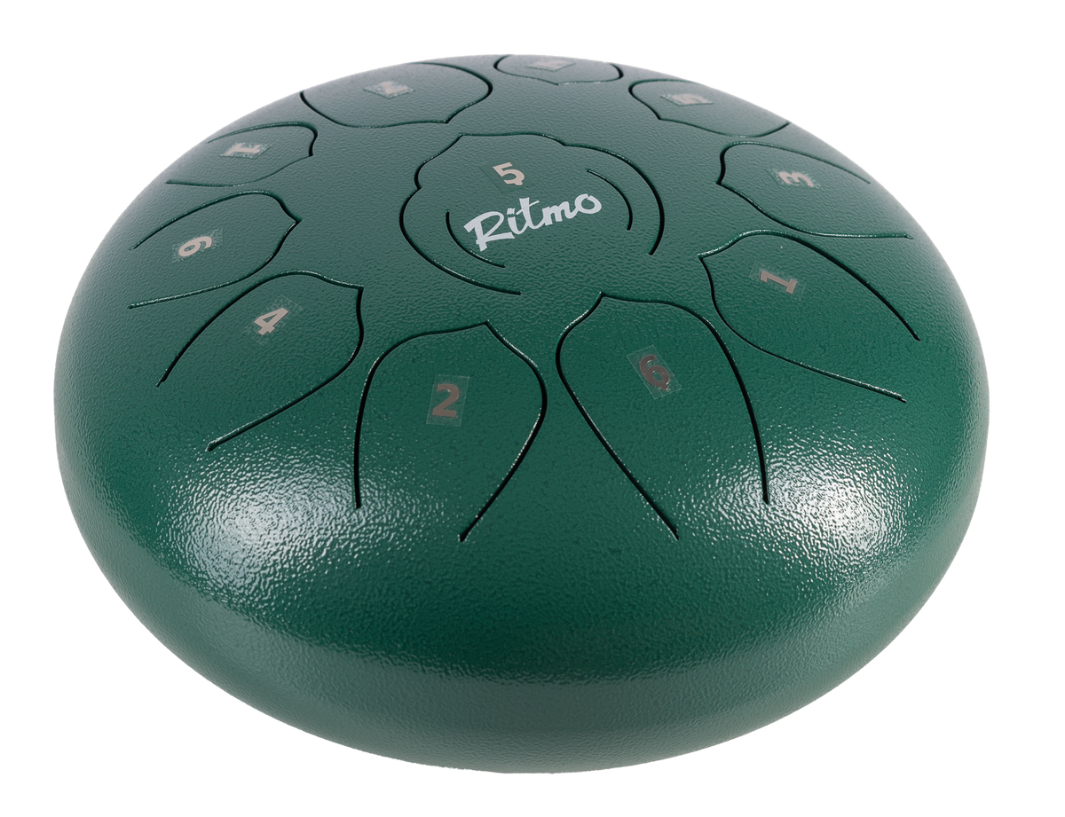 TONGUE DRUM DE 10” VERDE 11 NOTAS 