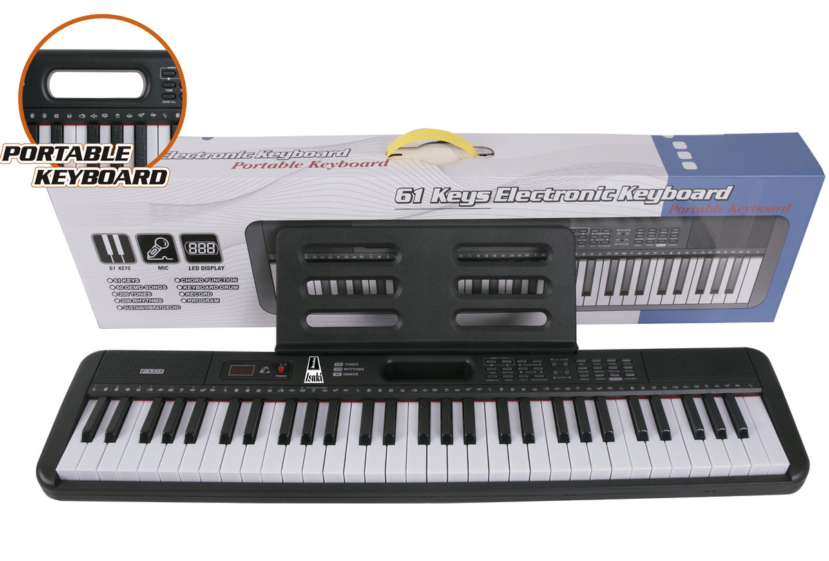 Teclado Isaki TC-609 de 61 Teclas con Cargador y Microfono
