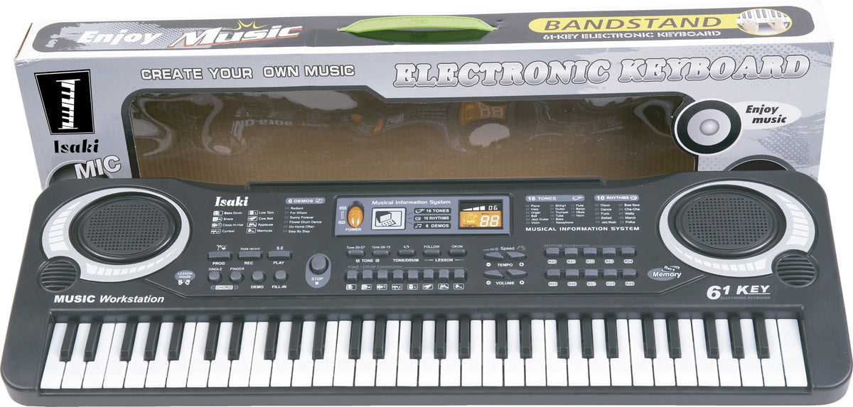 Teclado Isaki TC-616 de 61 Teclas con Cargador y Microfono