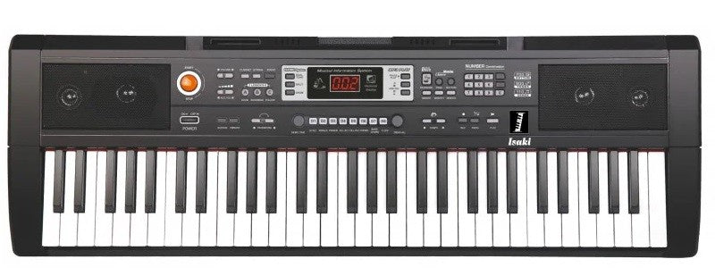 Teclado Isaki TC-613 de 61 Teclas (64 polyphony y MIDI) Con Cargador y Pedal
